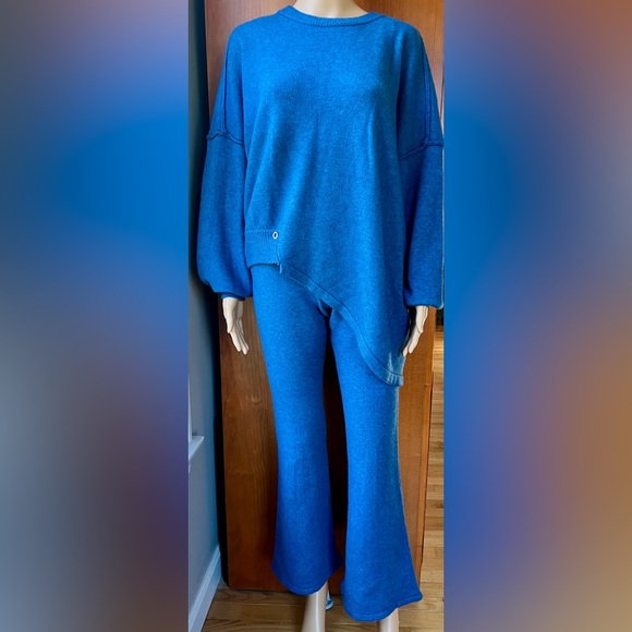3Pc ZADIG & VOLTAIRE Blue Wool Blend Sweater/Pants/Scarf Set Size M - Picture 3 of 10
